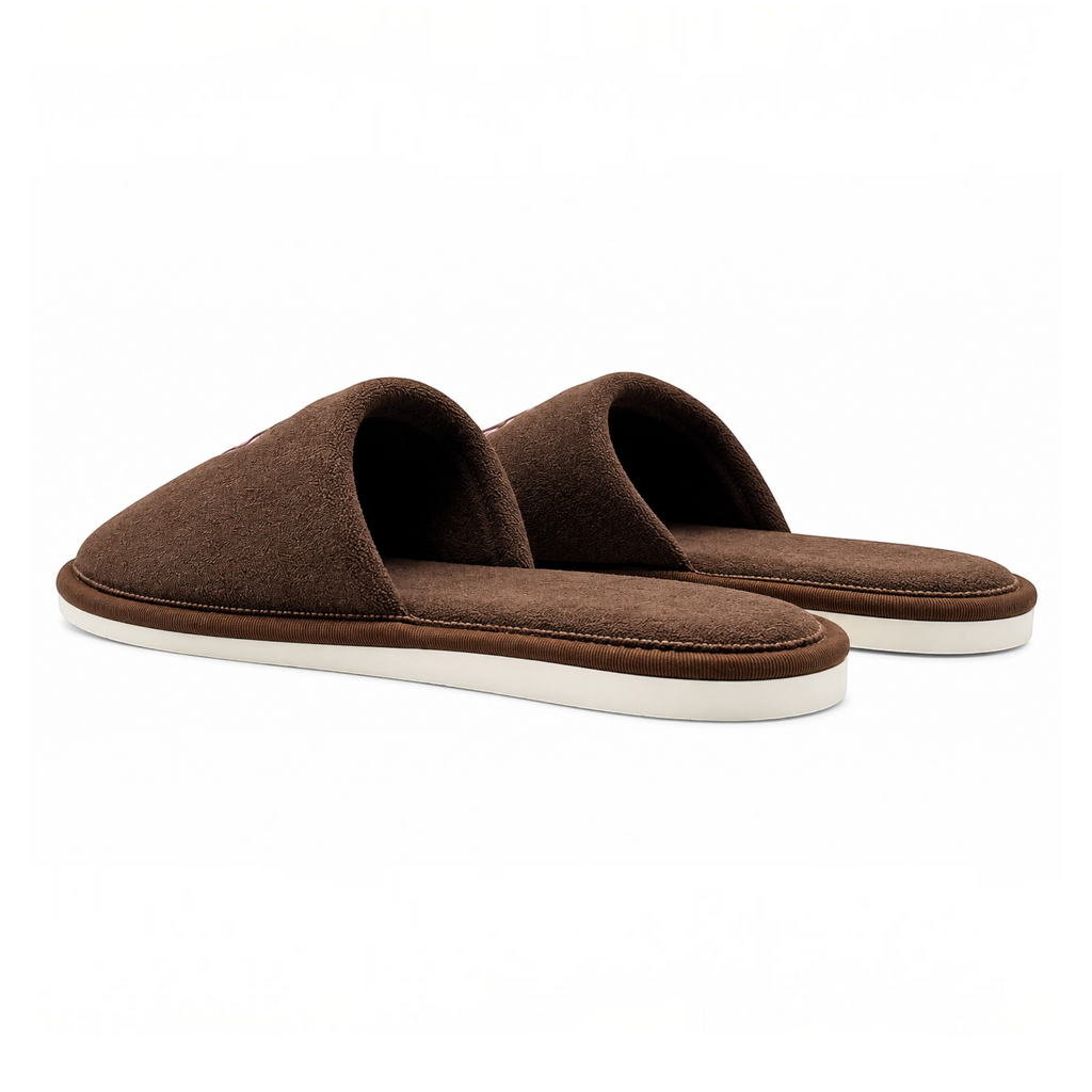 Chrome Hearts Tokyo Exclusive Horseshoe Embroidered Brown Slippers