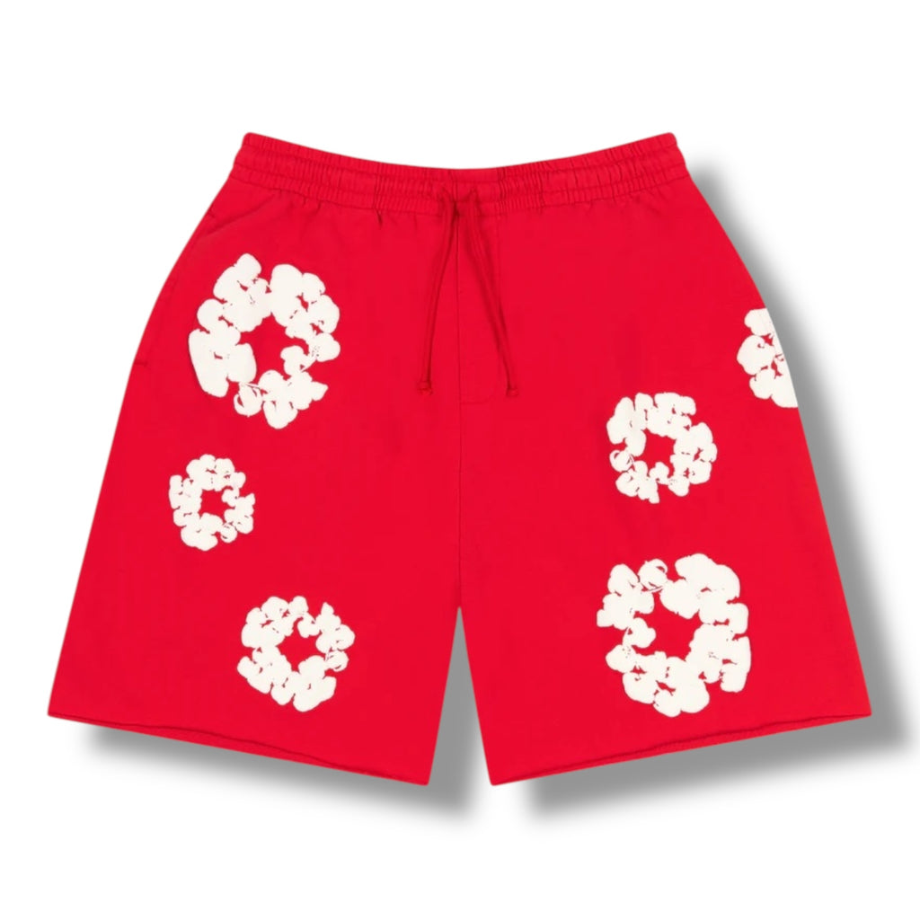 Denim Tears Cotton Wreath Shorts Red
