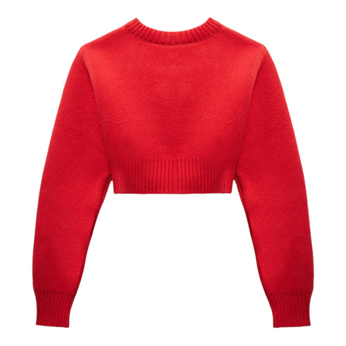 Mowalola Ebony Cropped Jumper Red