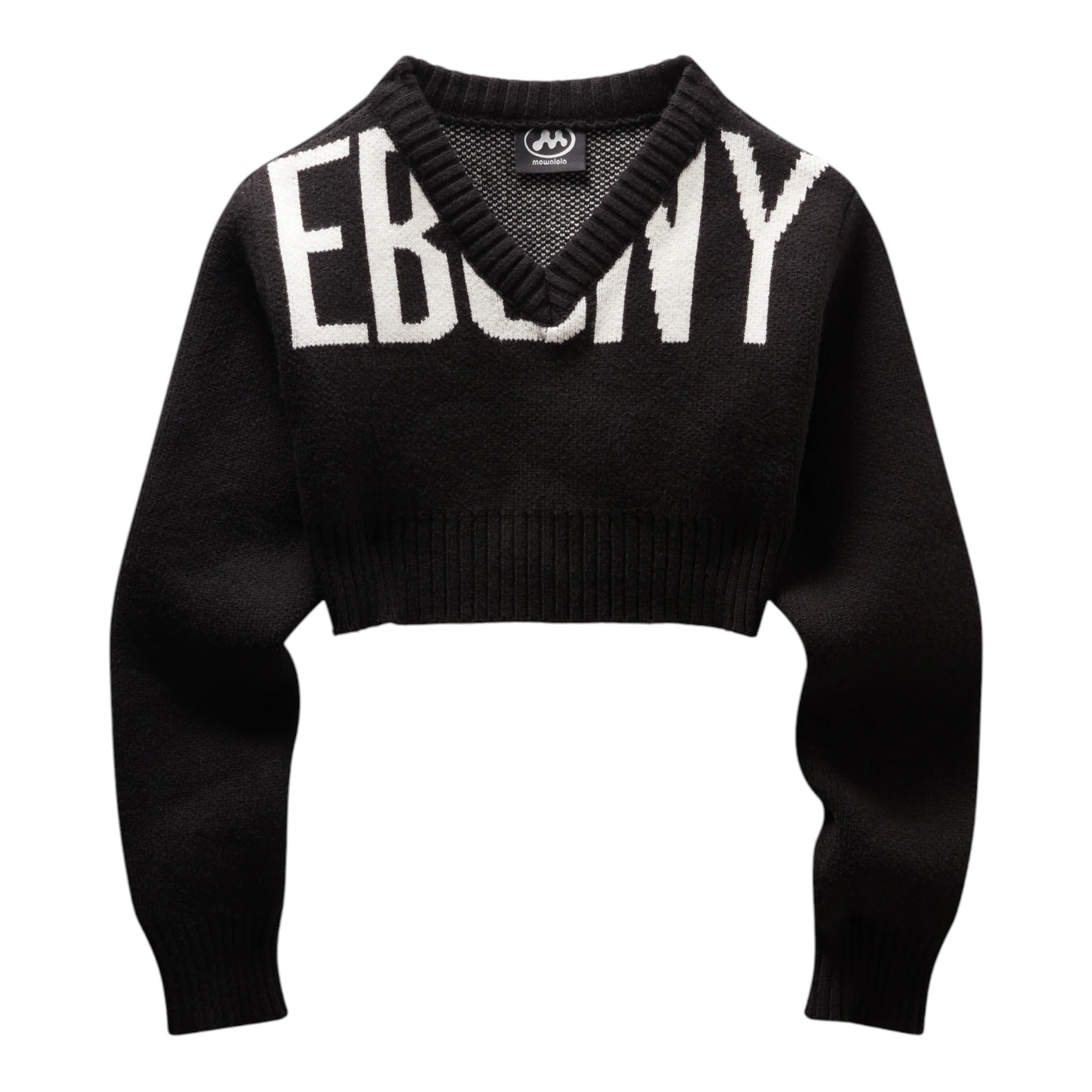 Mowalola Ebony Cropped Jumper Black