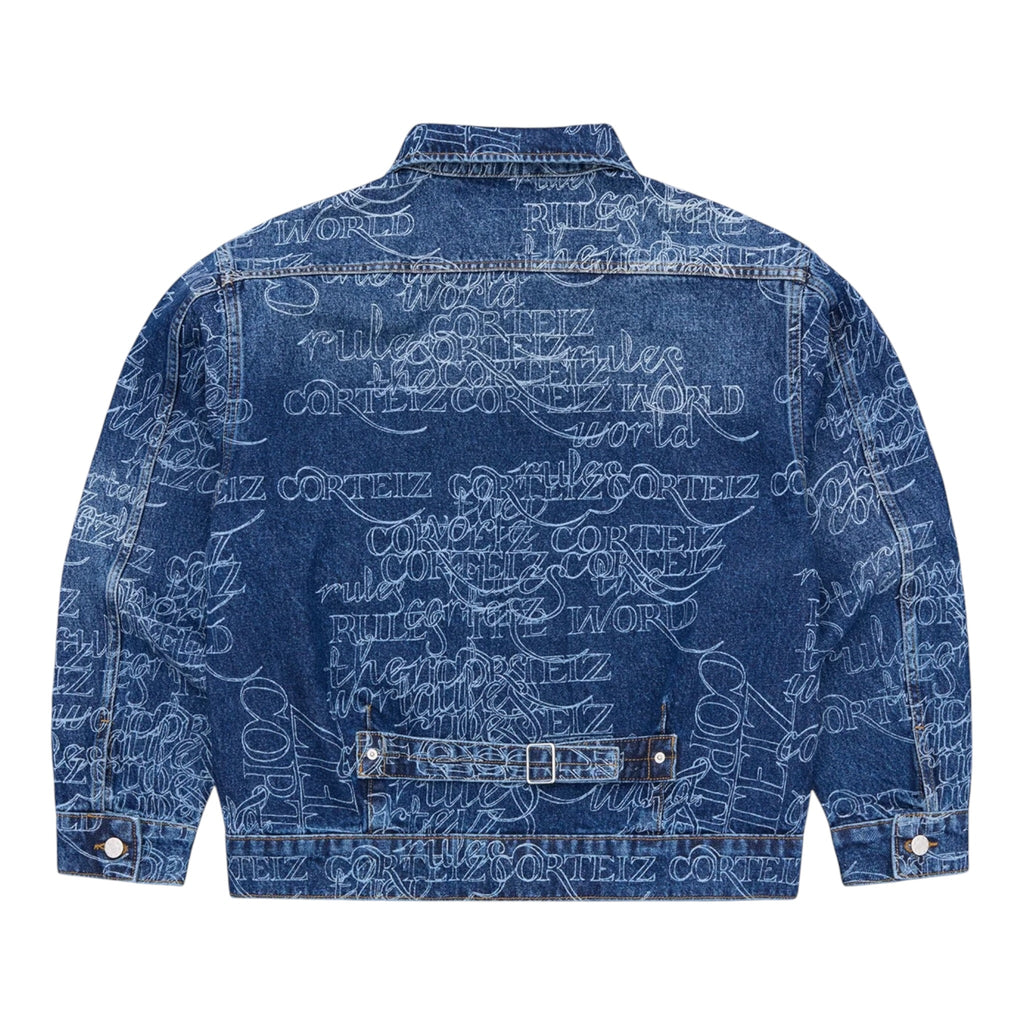 Corteiz Handwritten Denim Jacket Midwash Indıgo
