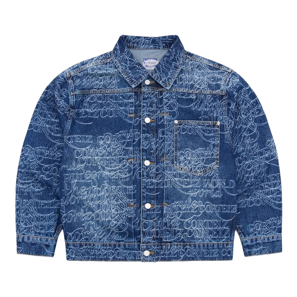 Corteiz Handwritten Denim Jacket Midwash Indıgo