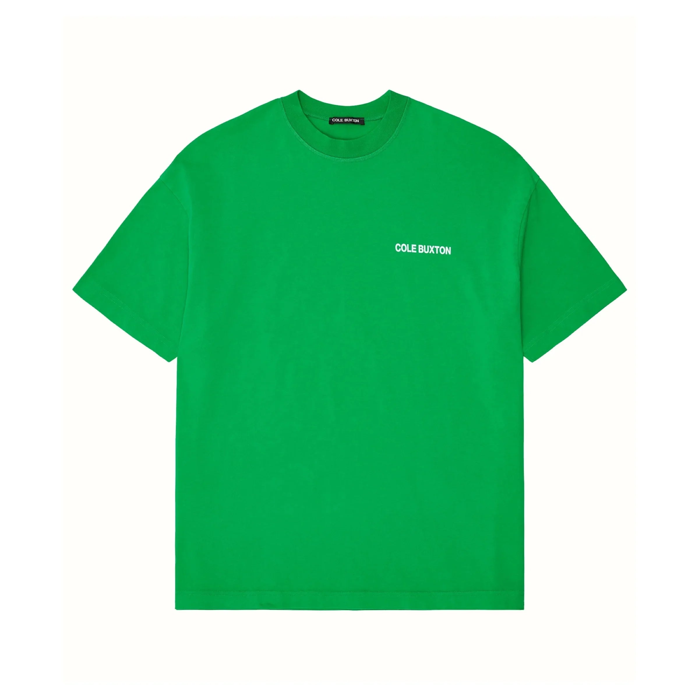 Cole Buxton marka yeşil rahat kesim unisex T-shirt