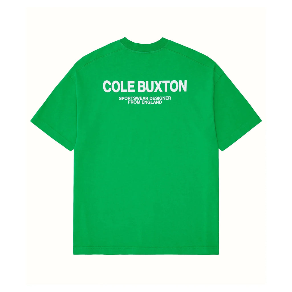 Yeşil Cole Buxton marka sırt yazılı spor giyim t-shirt tasarımı