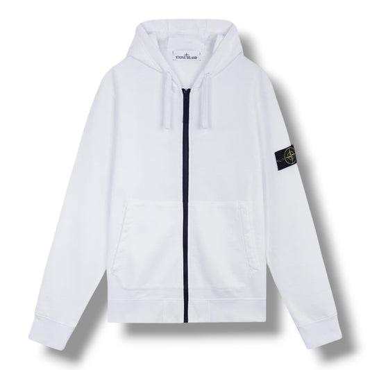 Stone Island Organic Cotton White Zip