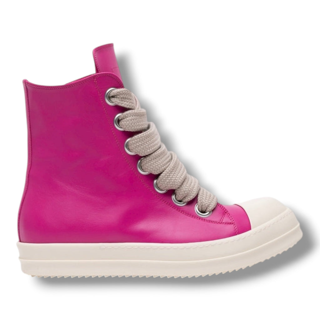 Rick Owens Wide Lace Ramones in Hot Pink/Milk