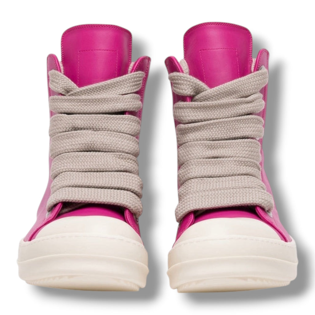 Rick Owens Wide Lace Ramones in Hot Pink/Milk