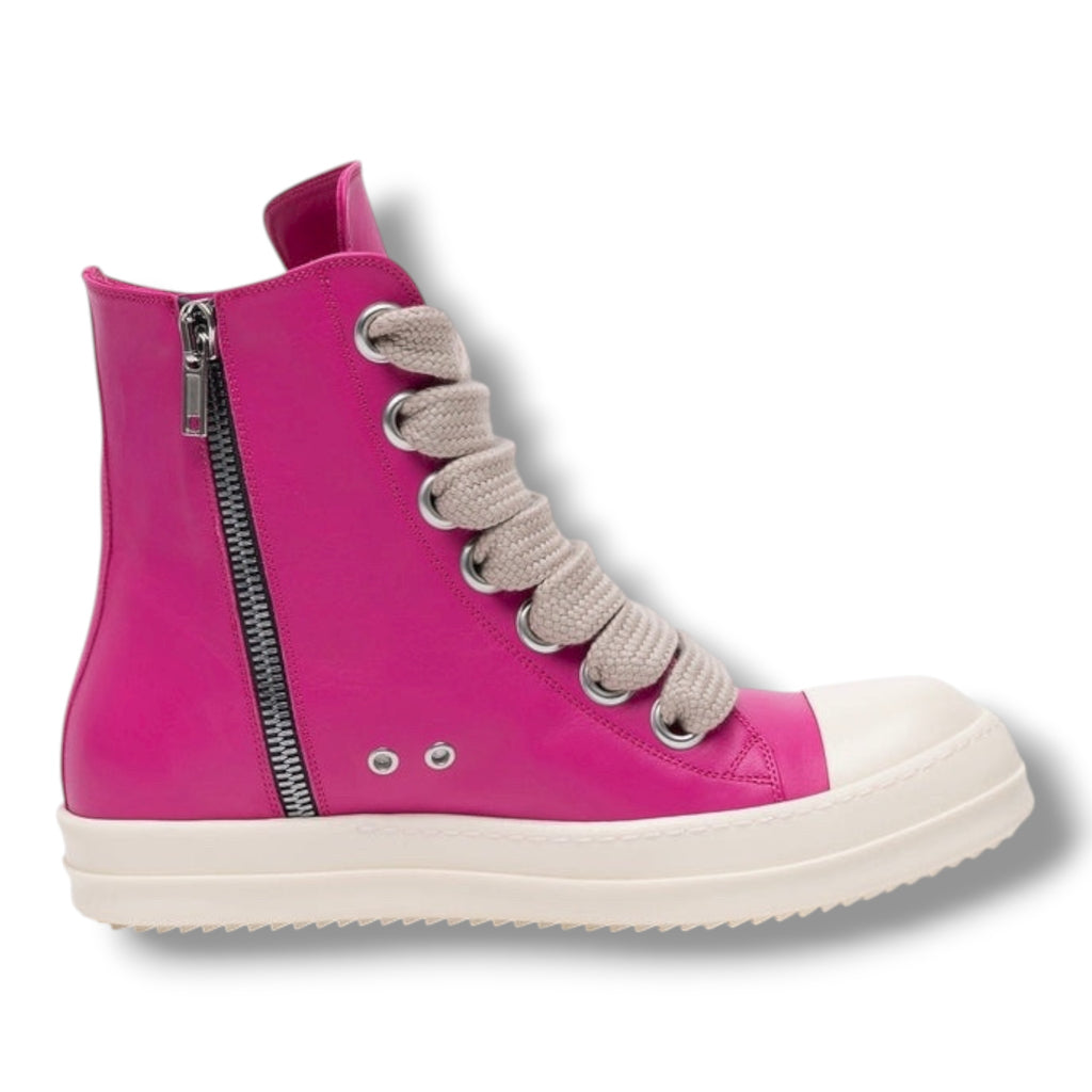 Rick Owens Wide Lace Ramones in Hot Pink/Milk