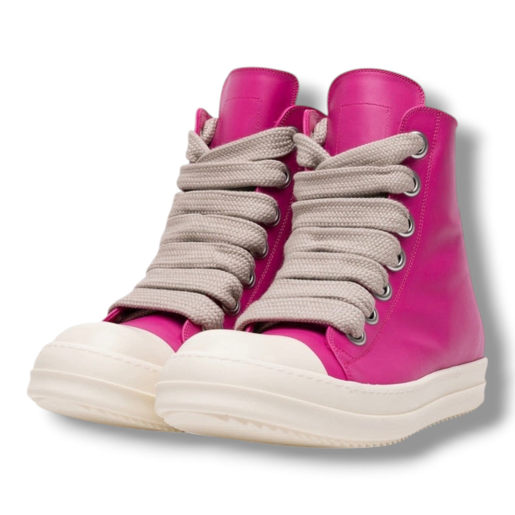 Rick Owens Wide Lace Ramones in Hot Pink/Milk