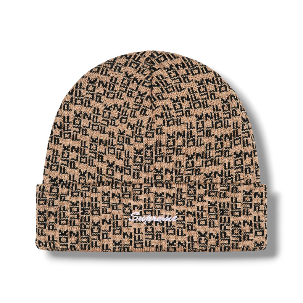 Supreme SS25 Fuck Off Plz Beanie / Tan