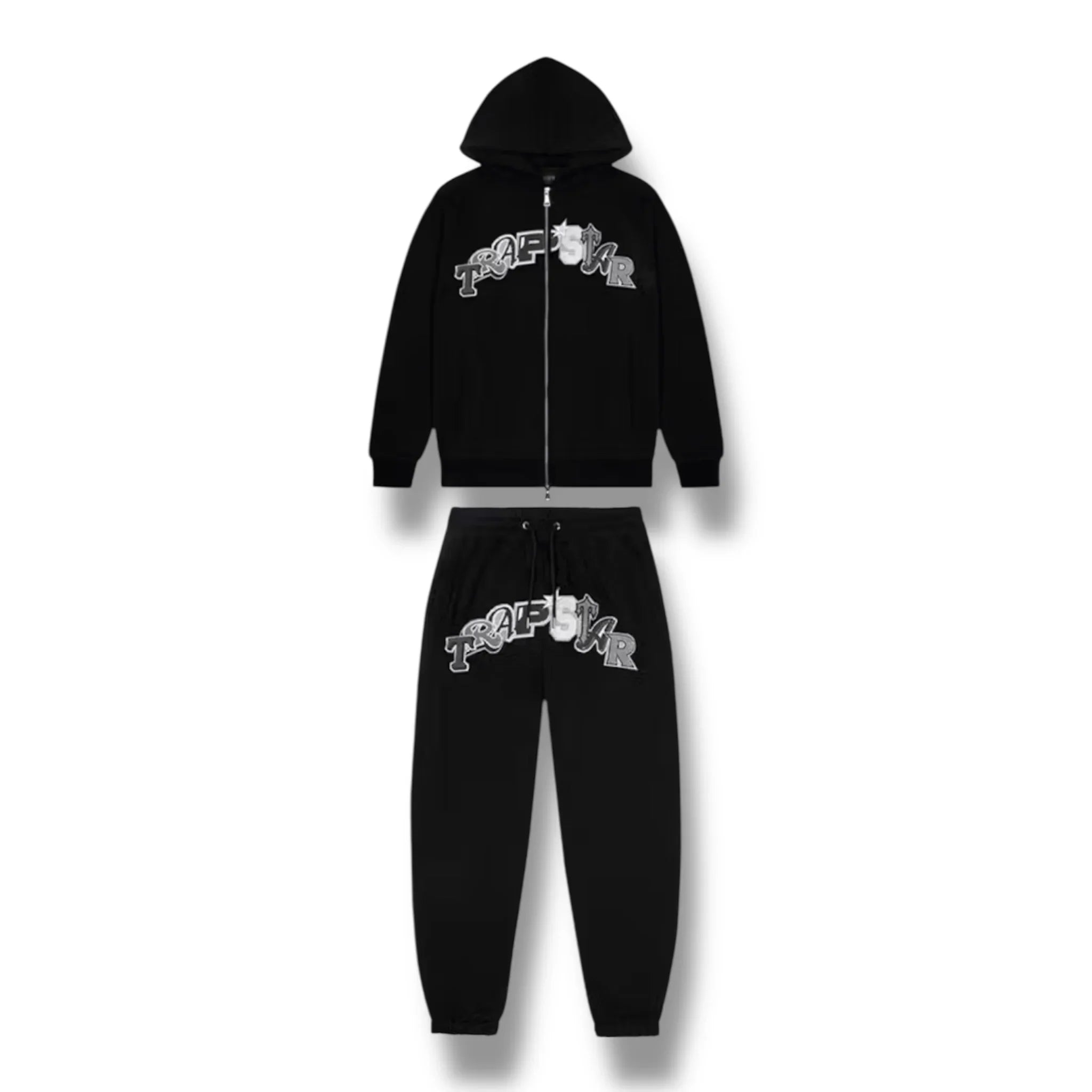Trapstar Wildcard Chenille Hoodie Tracksuit Black Monochrome Edition