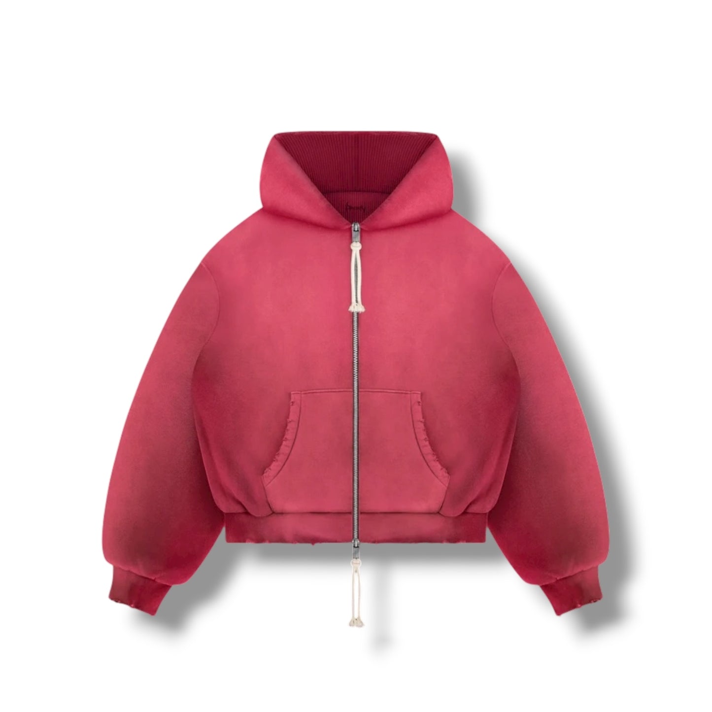 Reaven Double Layer Waffle Hoodie Washed Red