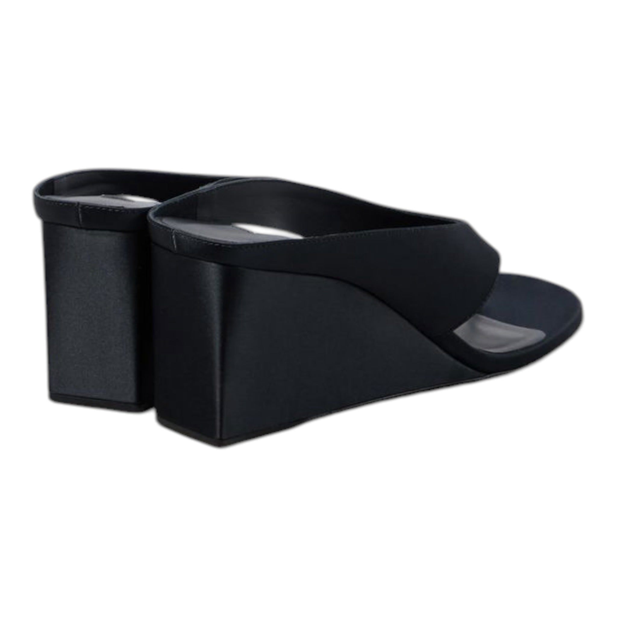 Alaia Paris Cube 75 Satin Wedge Thong Sandals