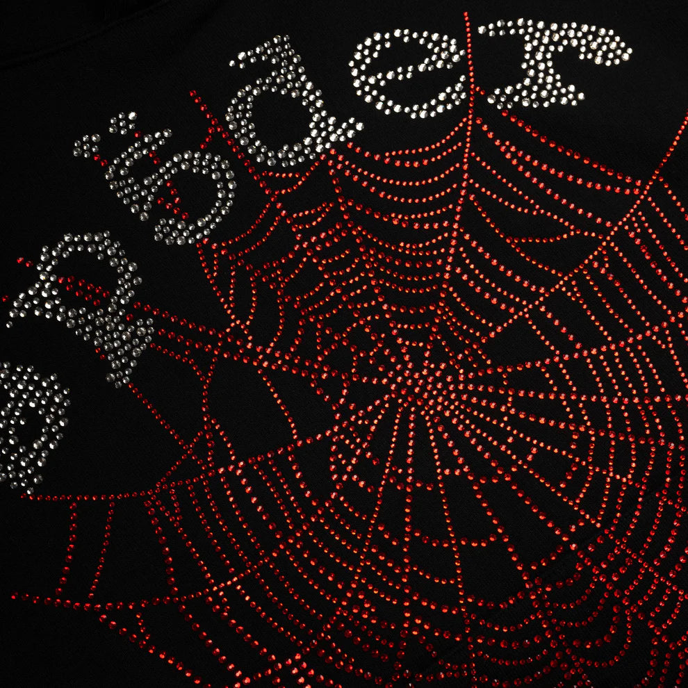 Sp5der Rhinestone OG Web V2 Hoodie