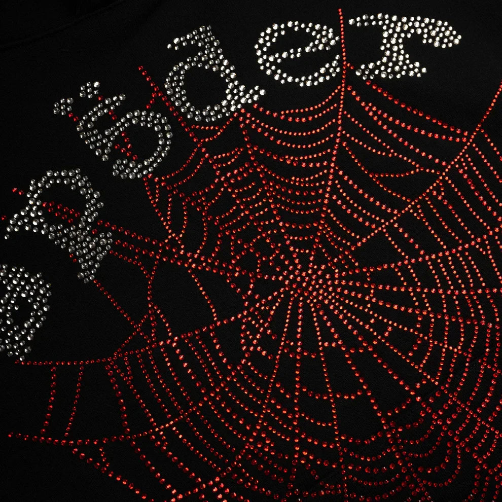 Sp5der Rhinestone OG Web V2 Hoodie