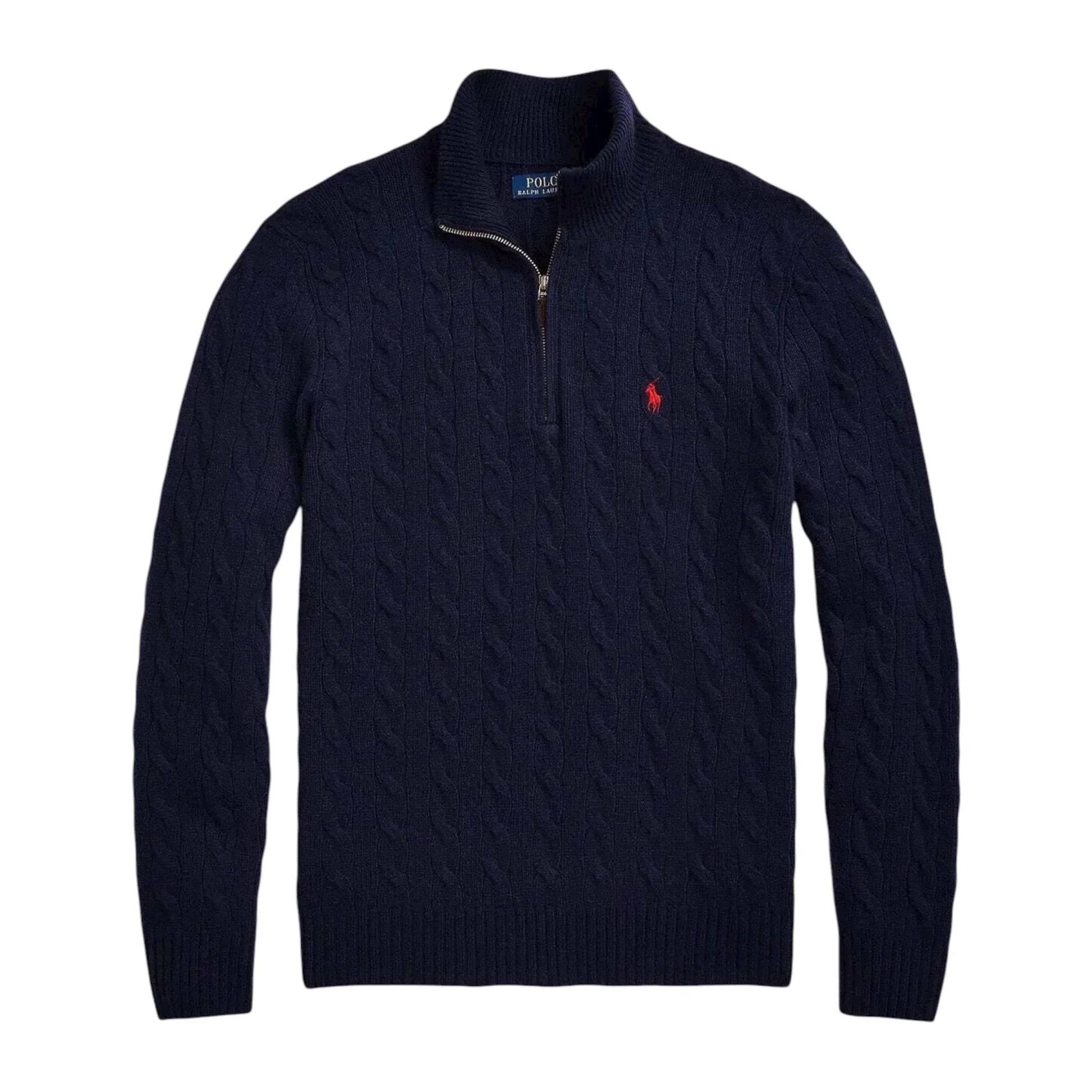 PRL Half Quarter Knit Zip Navy