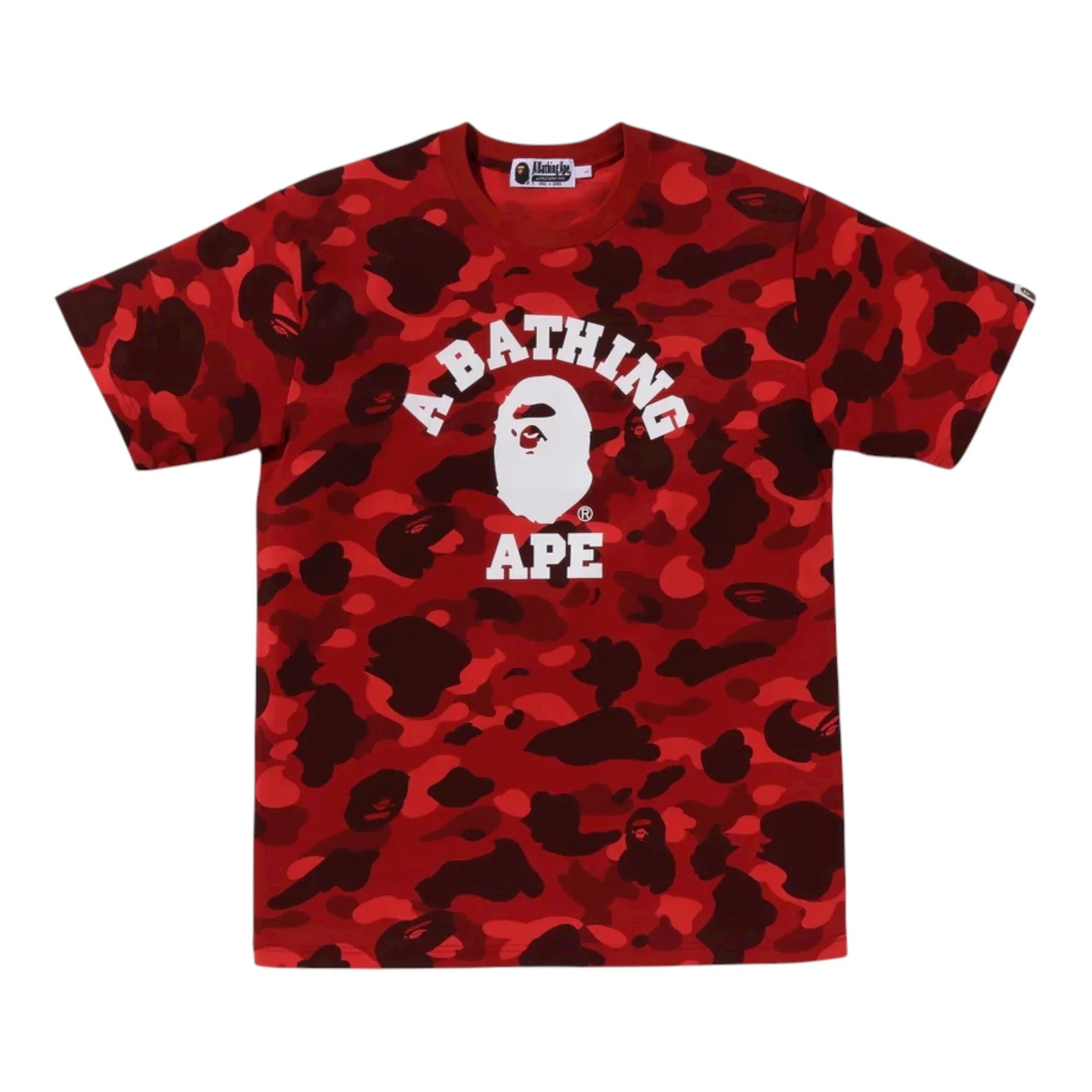 Bape Color Camo College Tee Red