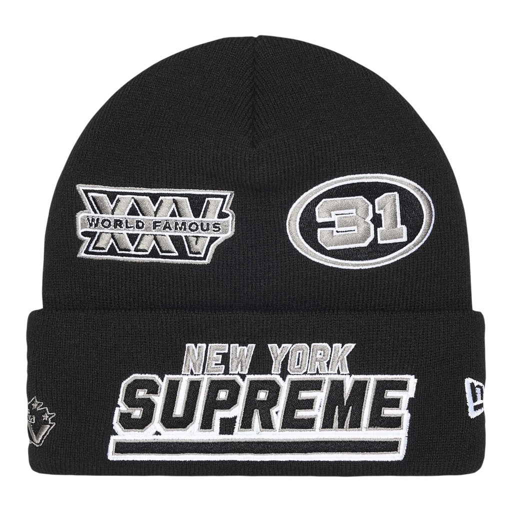Supreme x New Era Football Beanie Black
