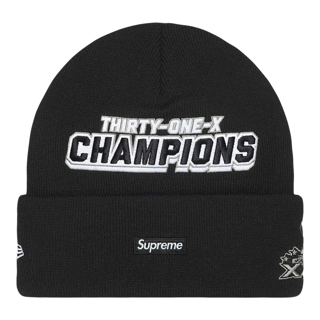 Supreme x New Era Football Beanie Black