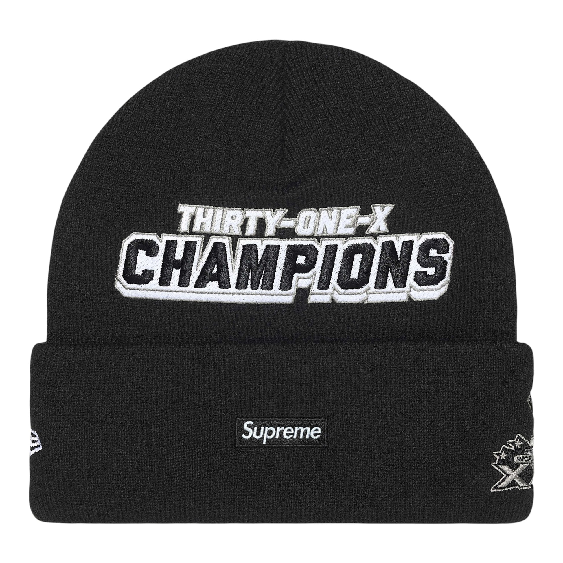 Supreme x New Era Football Beanie Black