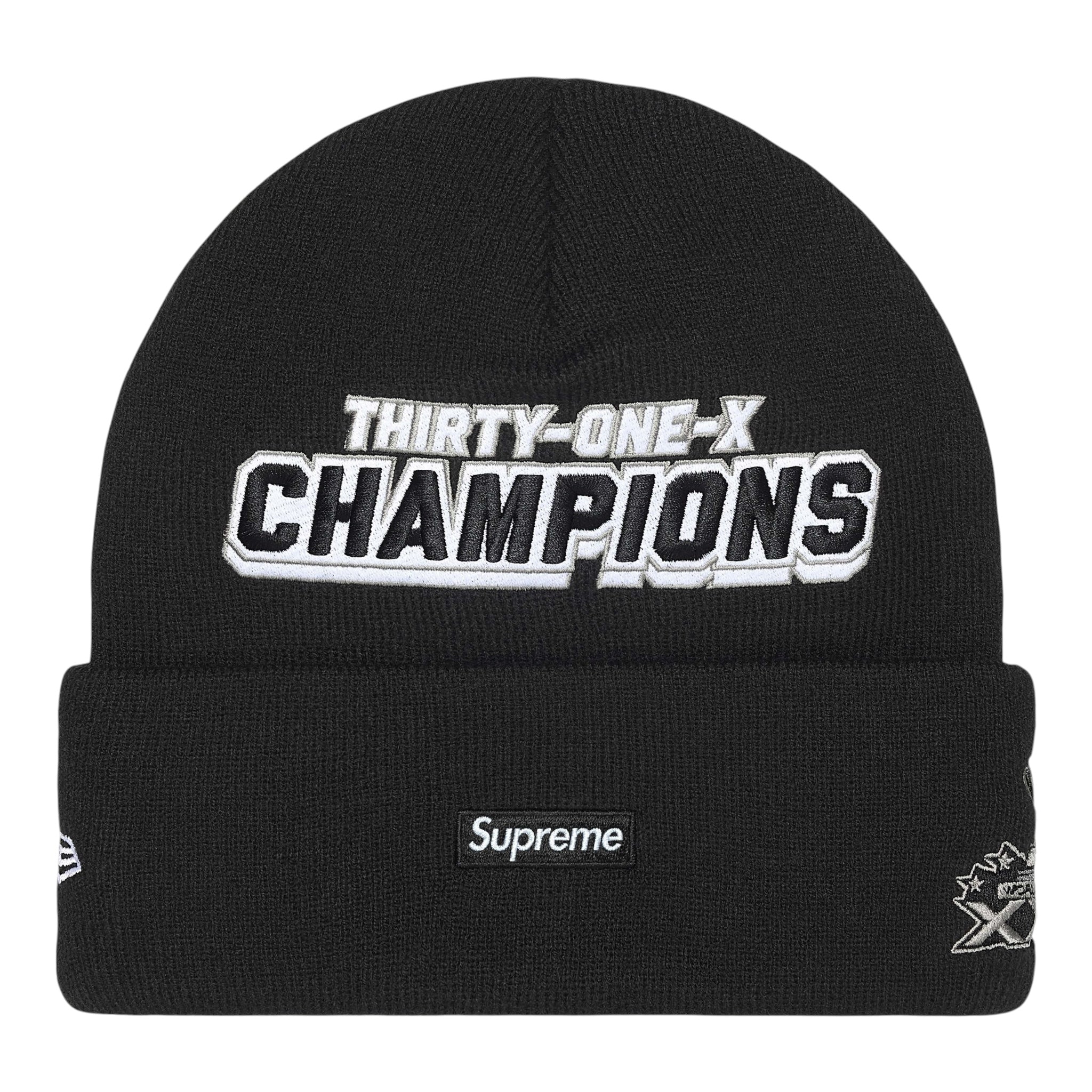 Supreme x New Era Football Beanie Black