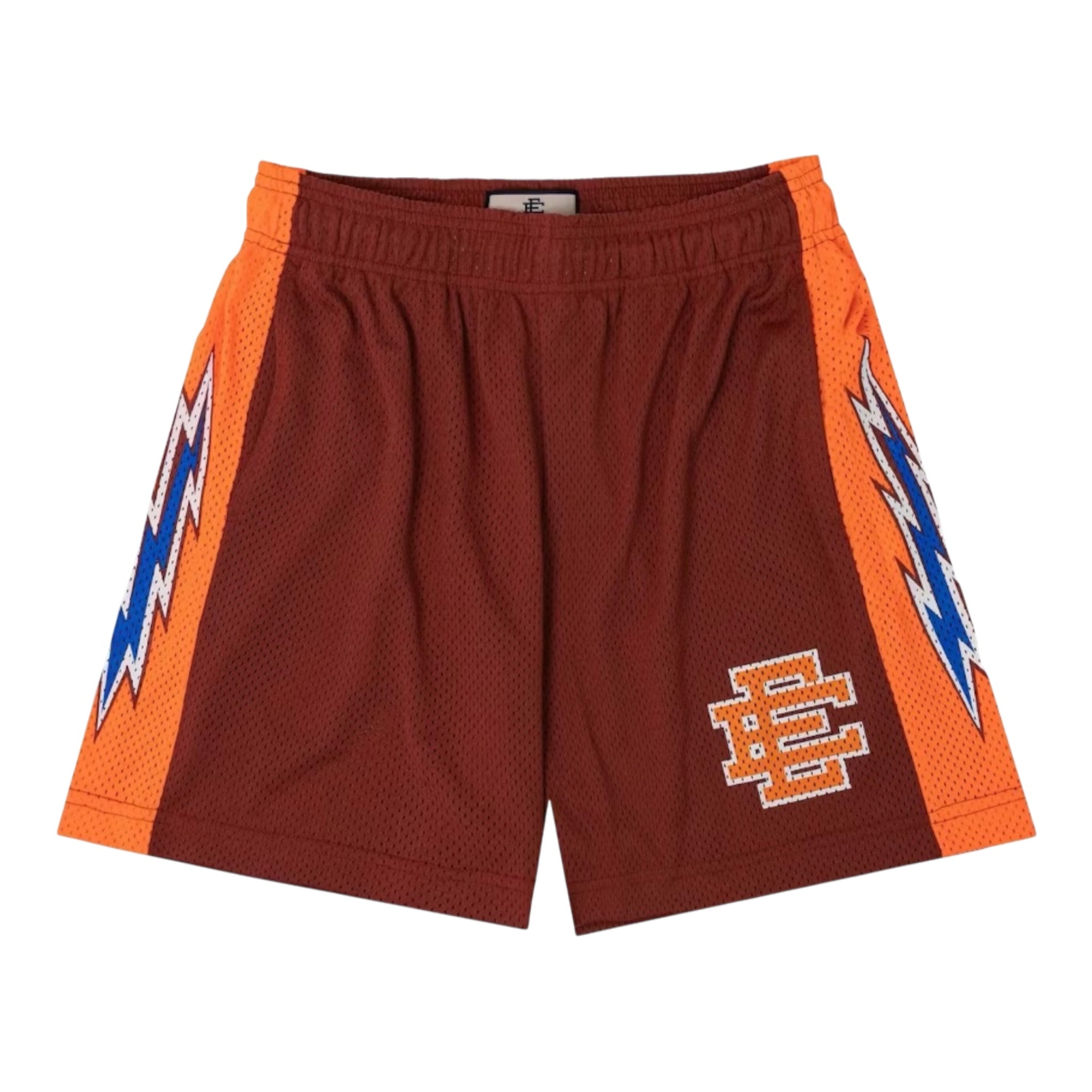 Eric Emanuel Shorts Maroon/Orange Bolt