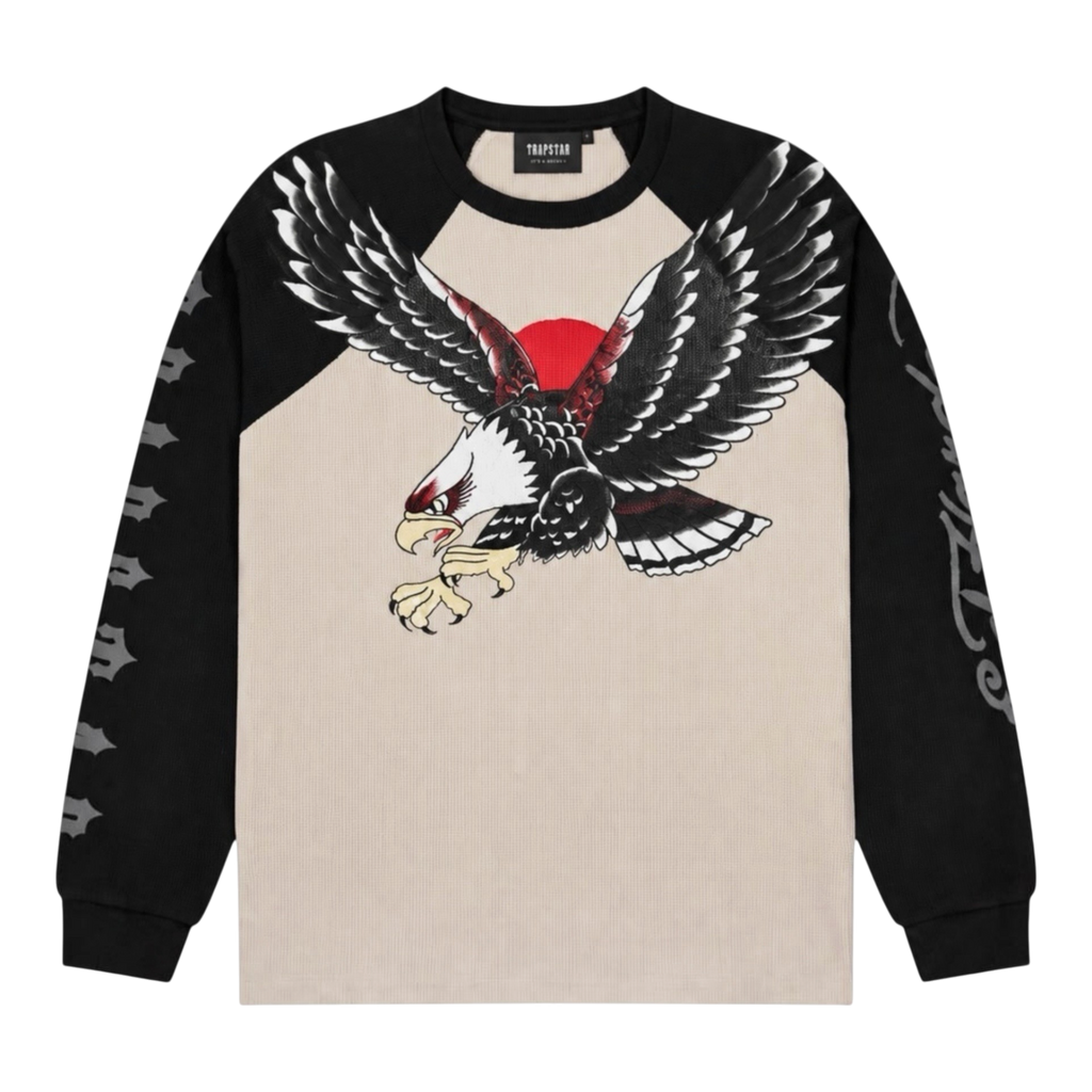 Trapstar x Ed Hardy Waffle LS Natural/Black Longsleeve