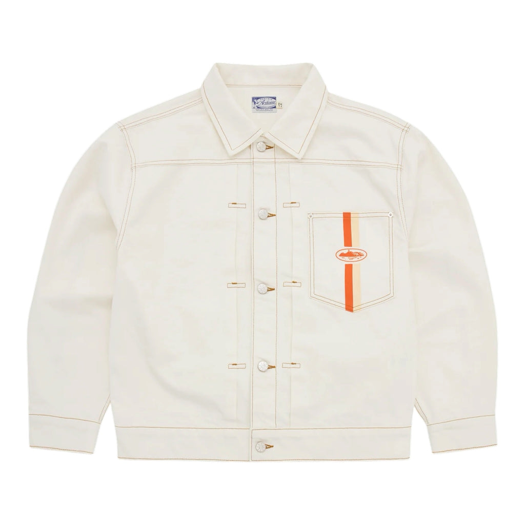 Corteiz Dual Stripe Denim Jacket Off-White