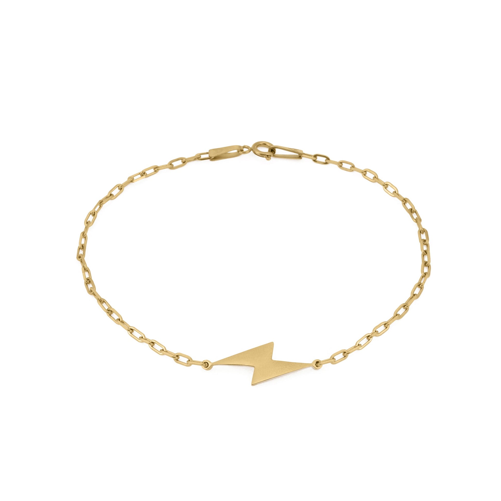 Altın Kaplama Çelik Şimşekli Zincir Erkek Bileklik