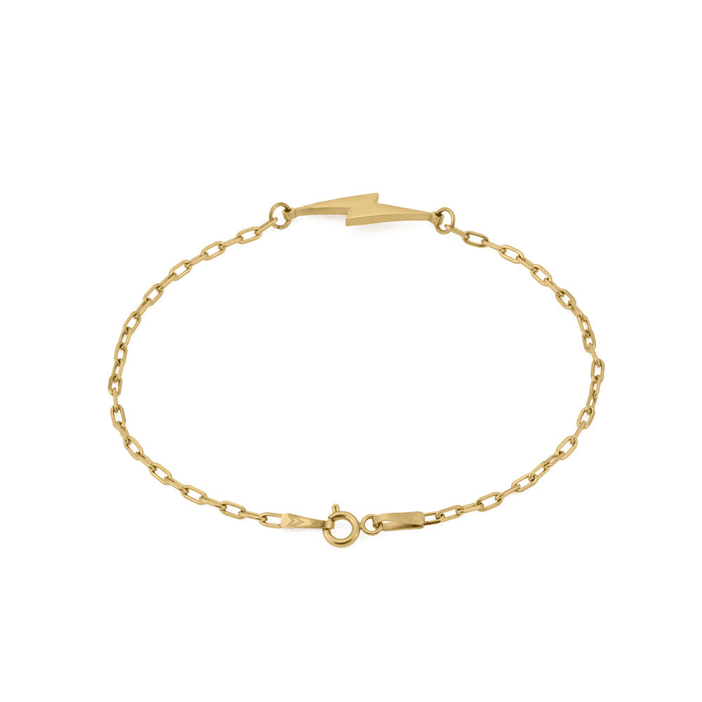 Altın Kaplama Çelik Şimşekli Zincir Erkek Bileklik