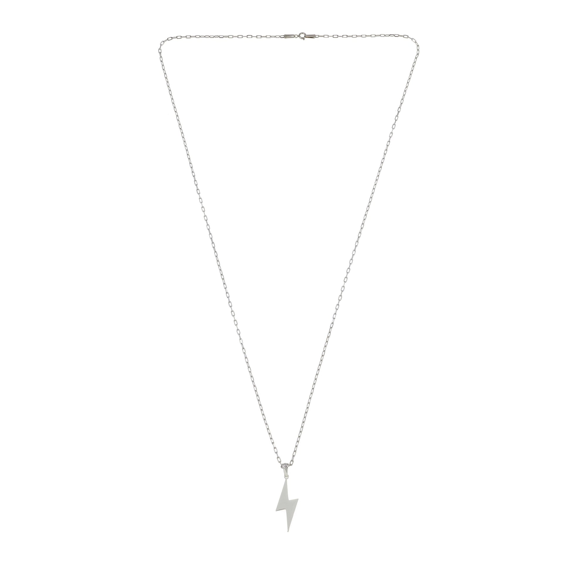 Gümüş Kaplama Çelik Şimşek Kolye