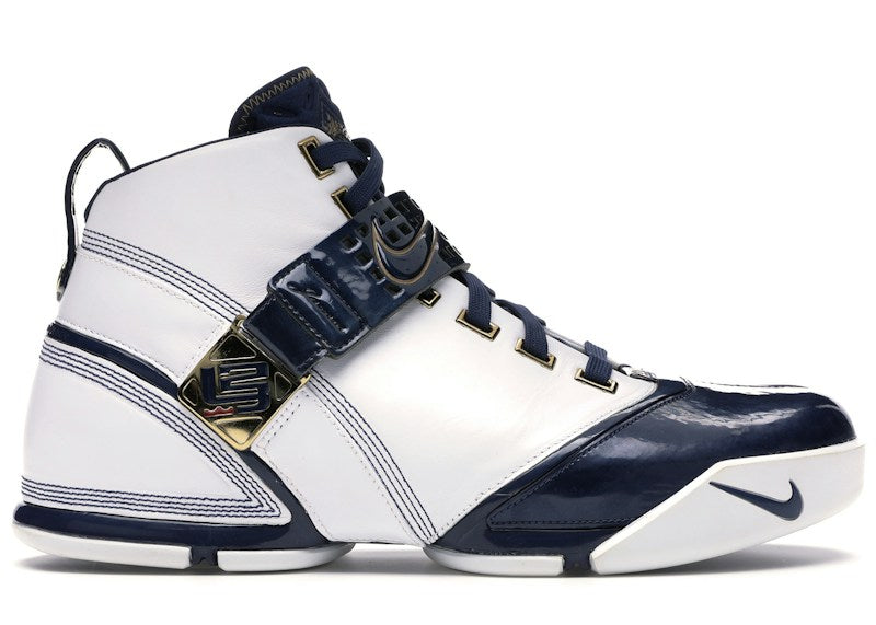 Nike LeBron 5 White Navy Metallic Gold