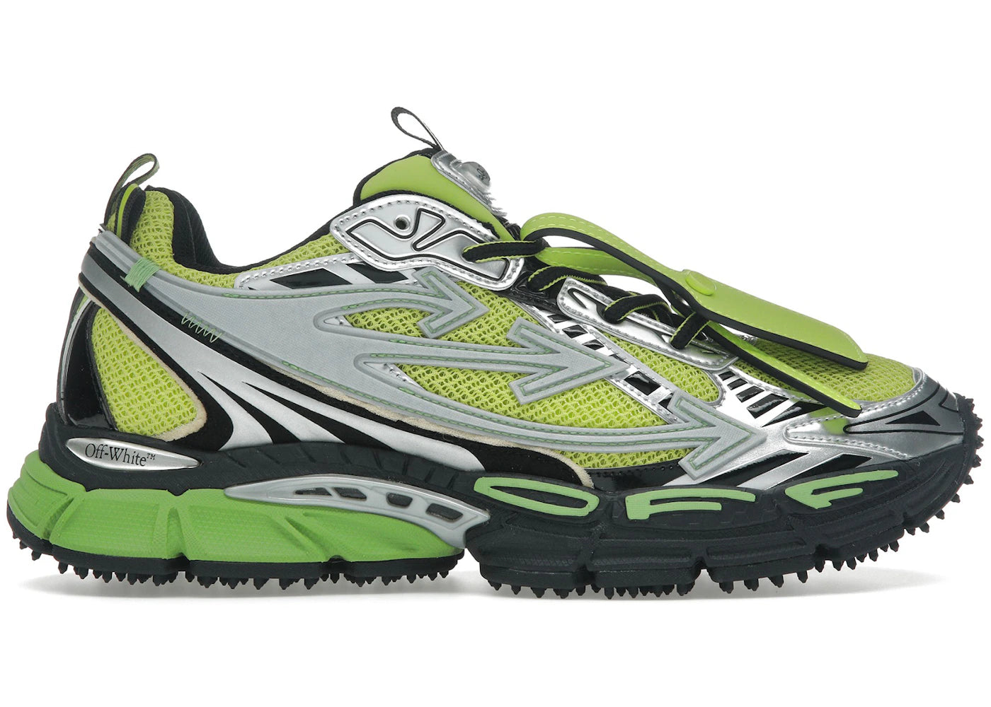 OFF-WHITE Be Right Back Silver Green Fluo