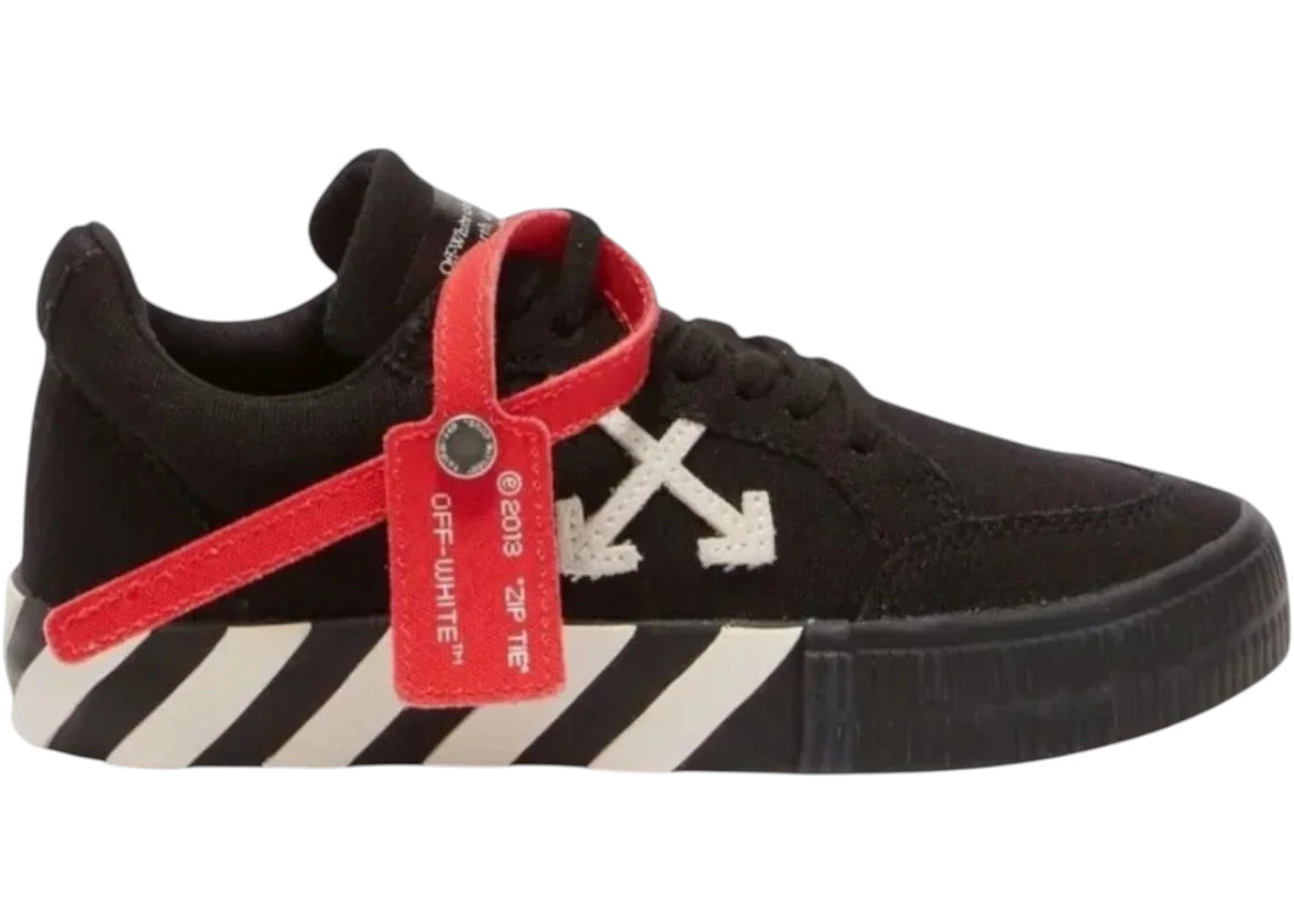 OFF-WHITE Vulcanised Low Canvas Lace Up Black White (Kids)