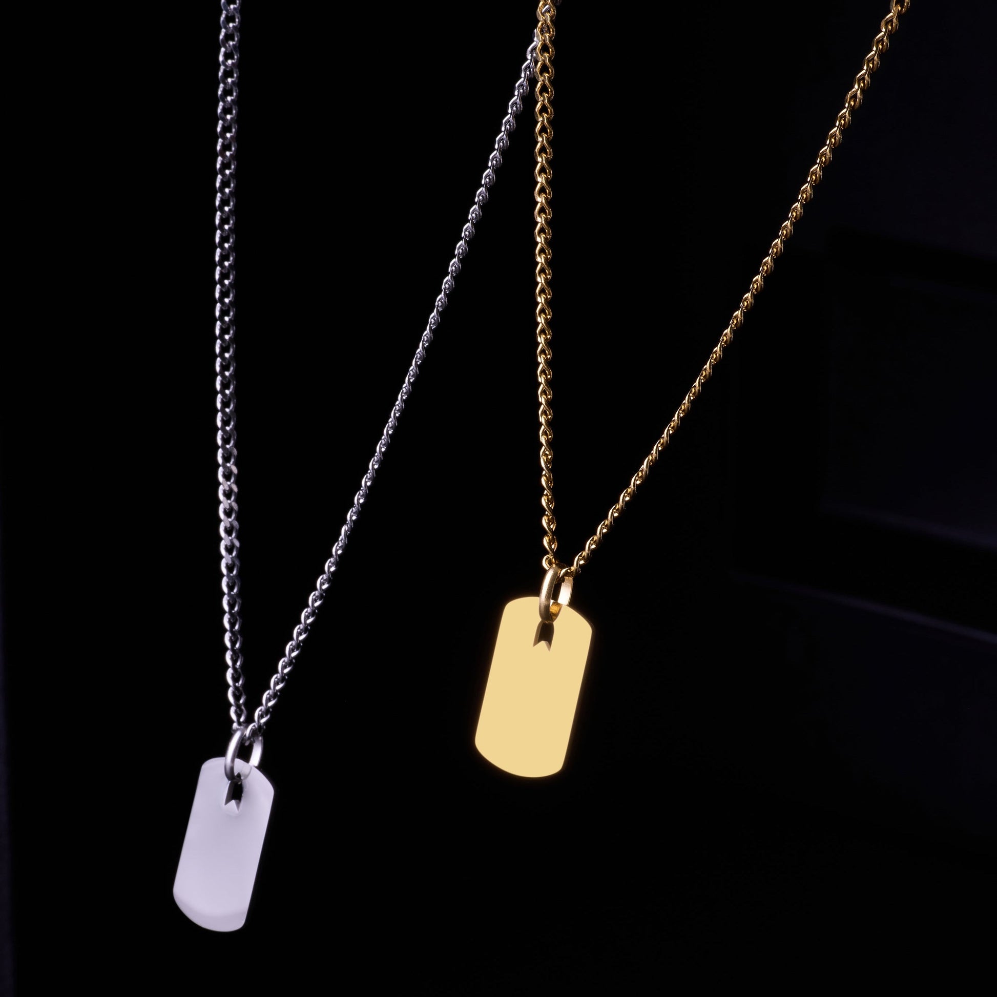 Gümüş Kaplama Çelik Ufak Plaka Kolye