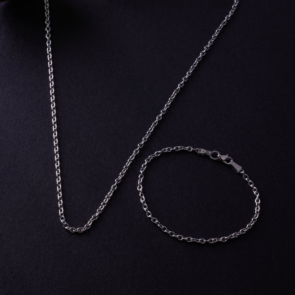 Gümüş Kaplama Çelik Cable Zincir Erkek Bileklik