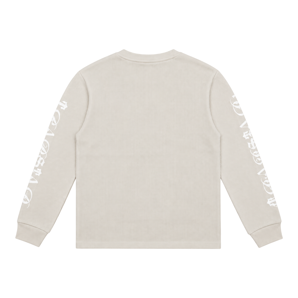 Trapstar Calligraphy Waffle Longsleeve Sweatshirt Mono Beige