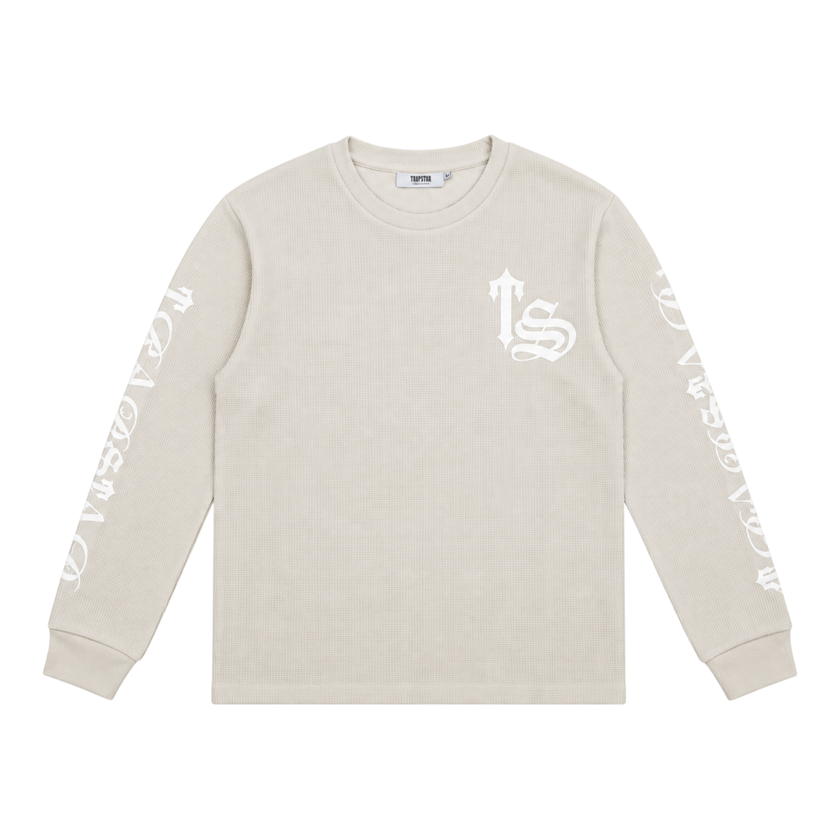 Trapstar Calligraphy Waffle Longsleeve Sweatshirt Mono Beige