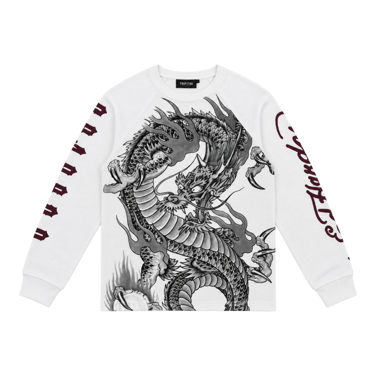 Trapstar x Ed Hardy Waffle Longsleeve Sweatshirt White