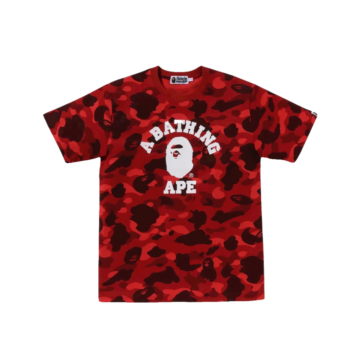Bape Color Camo College Tee Red