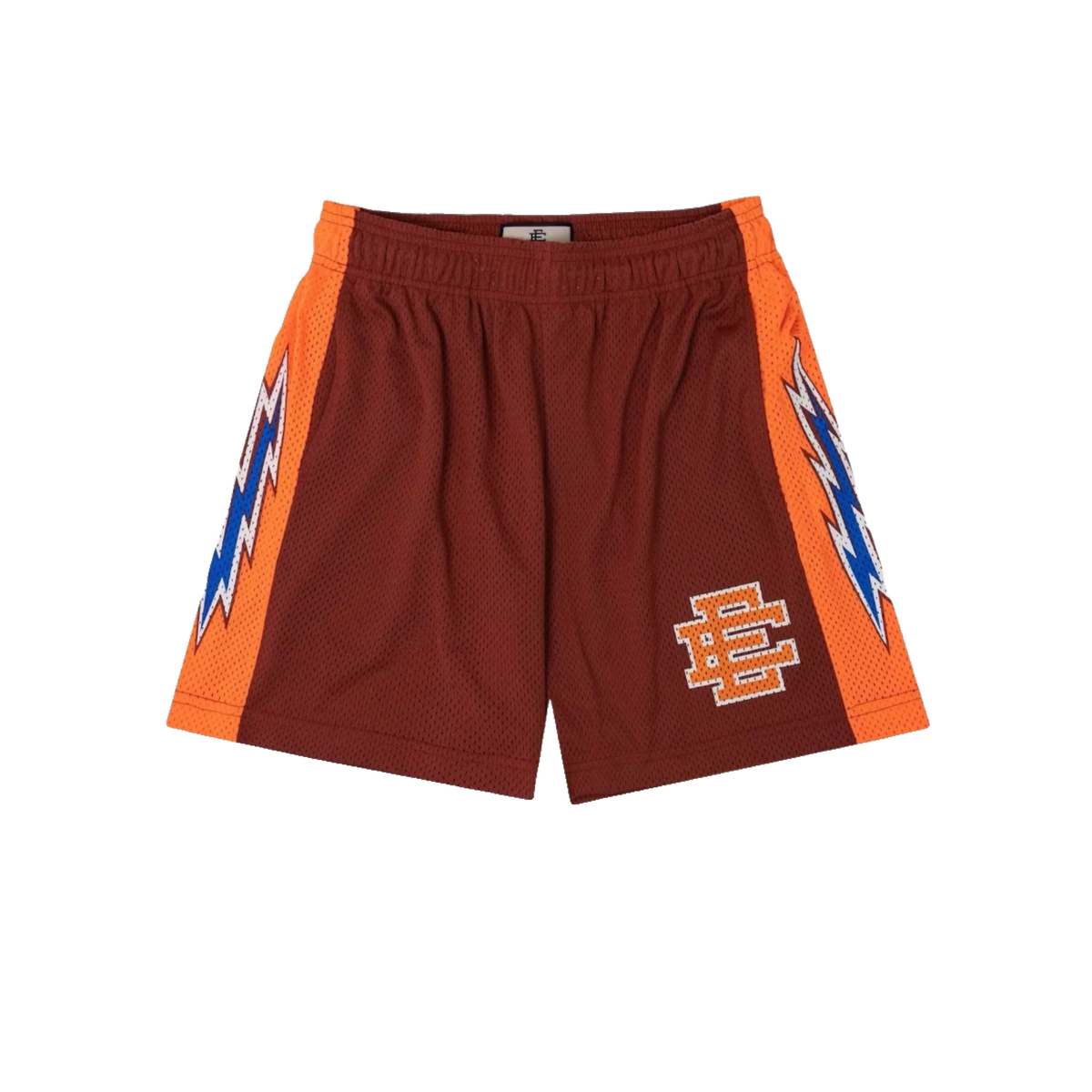 Eric Emanuel Shorts Maroon/Orange Bolt