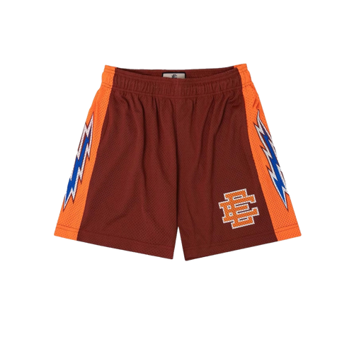 Eric Emanuel Shorts Maroon/Orange Bolt
