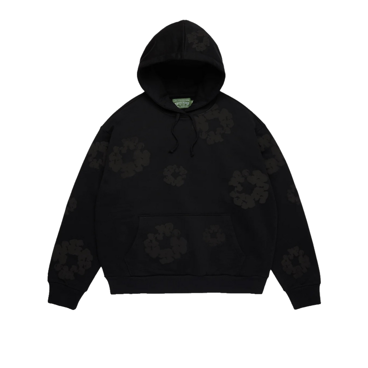 Denim Tears Mono Faded Cotton Wreath Hoodie Washed Black
