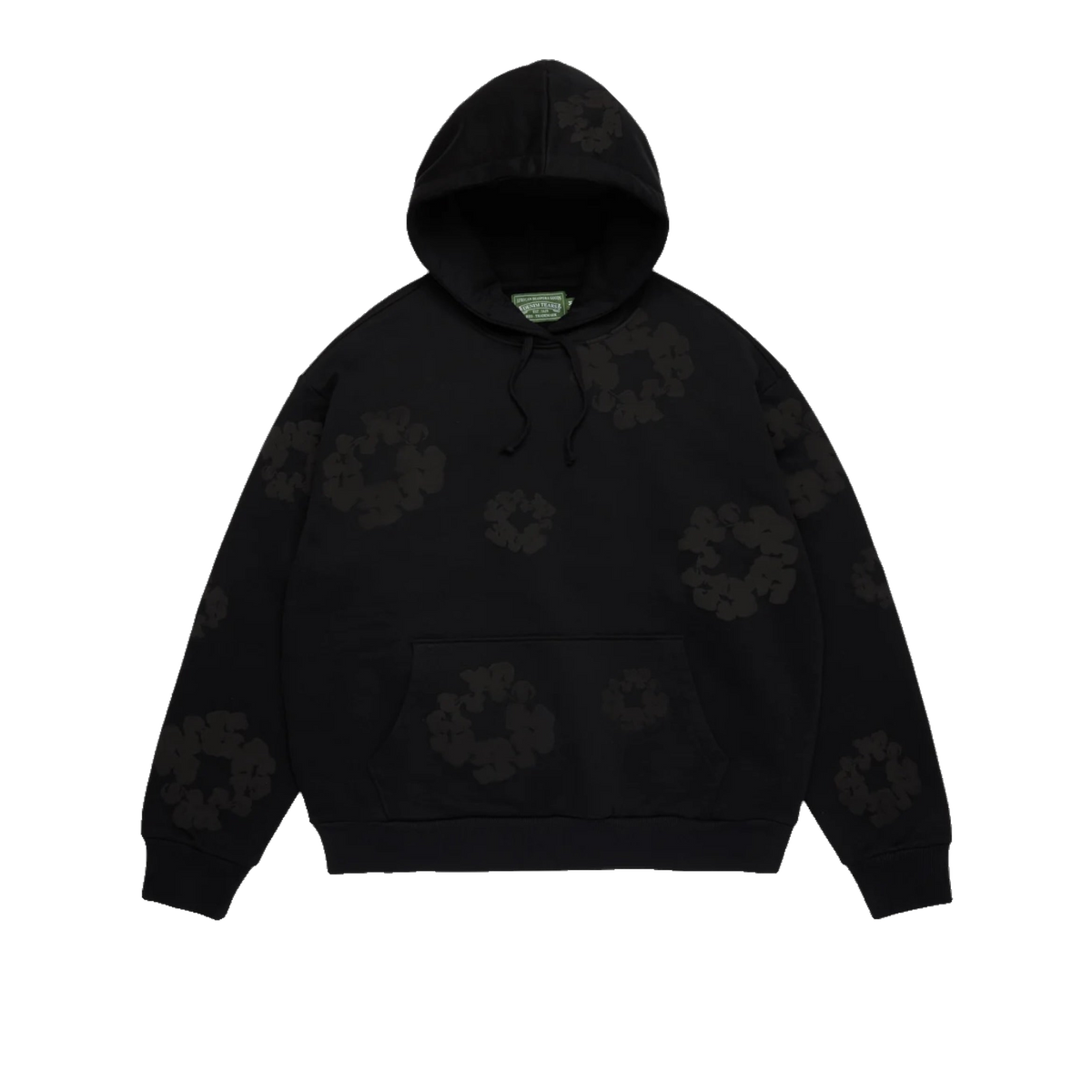 Denim Tears Mono Faded Cotton Wreath Hoodie Washed Black
