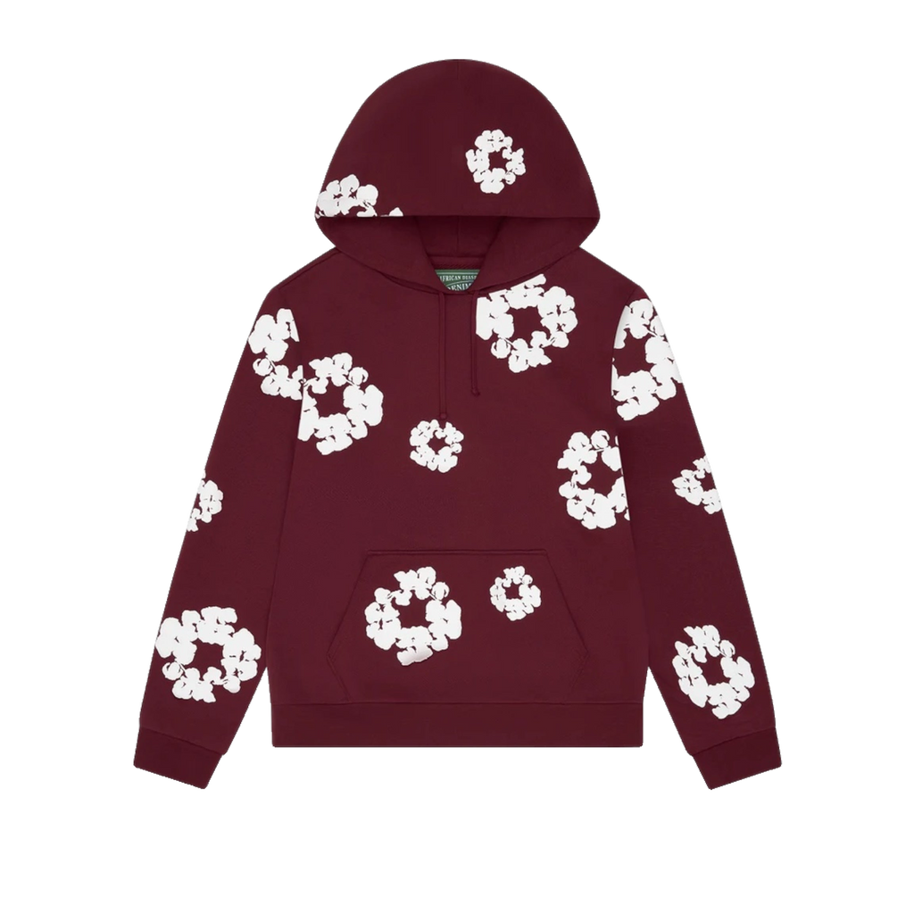 Denim Tears Cotton Wreath Hoodie Burgundy