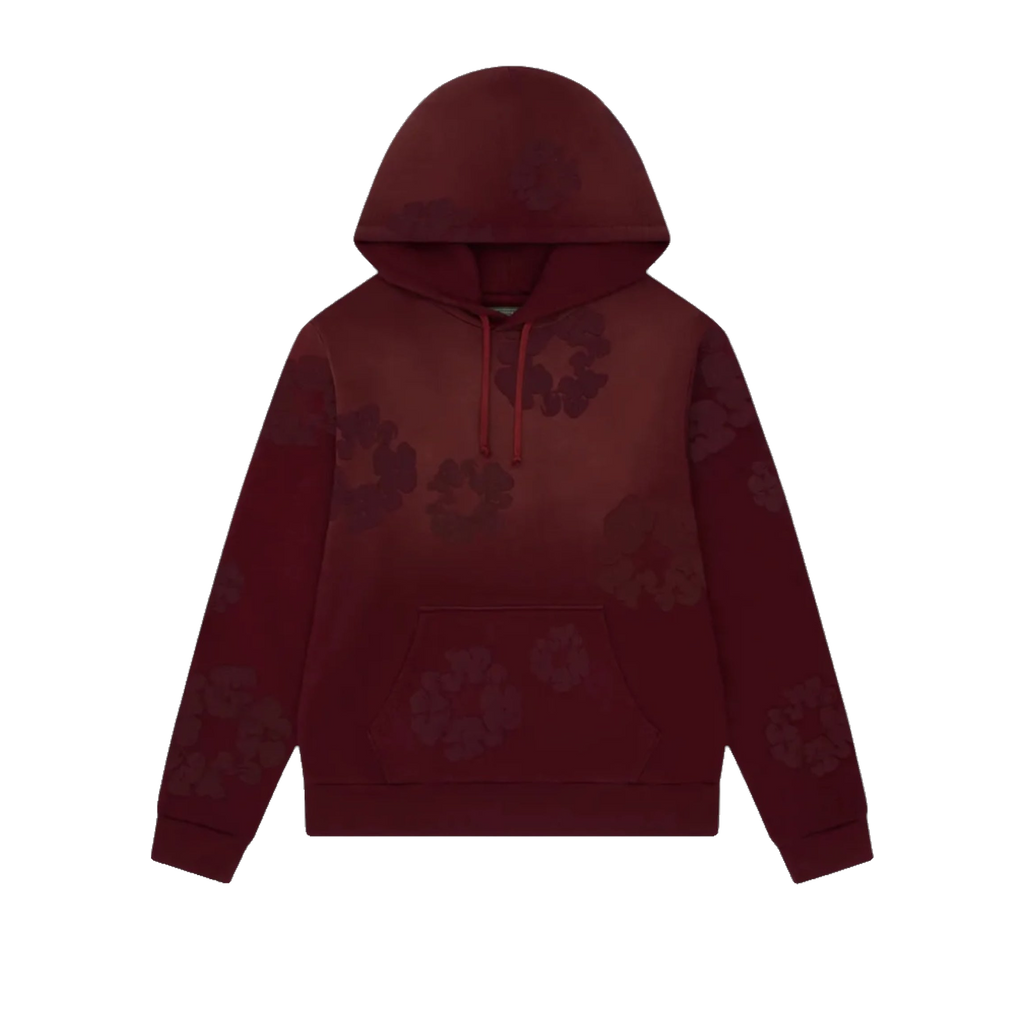 Denim Tears Faded Mono Cotton Wreath Hoodie Beet Root