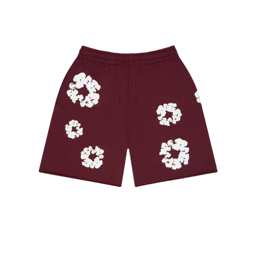 Denim Tears Cotton Wreath Sweatshort Burgundy