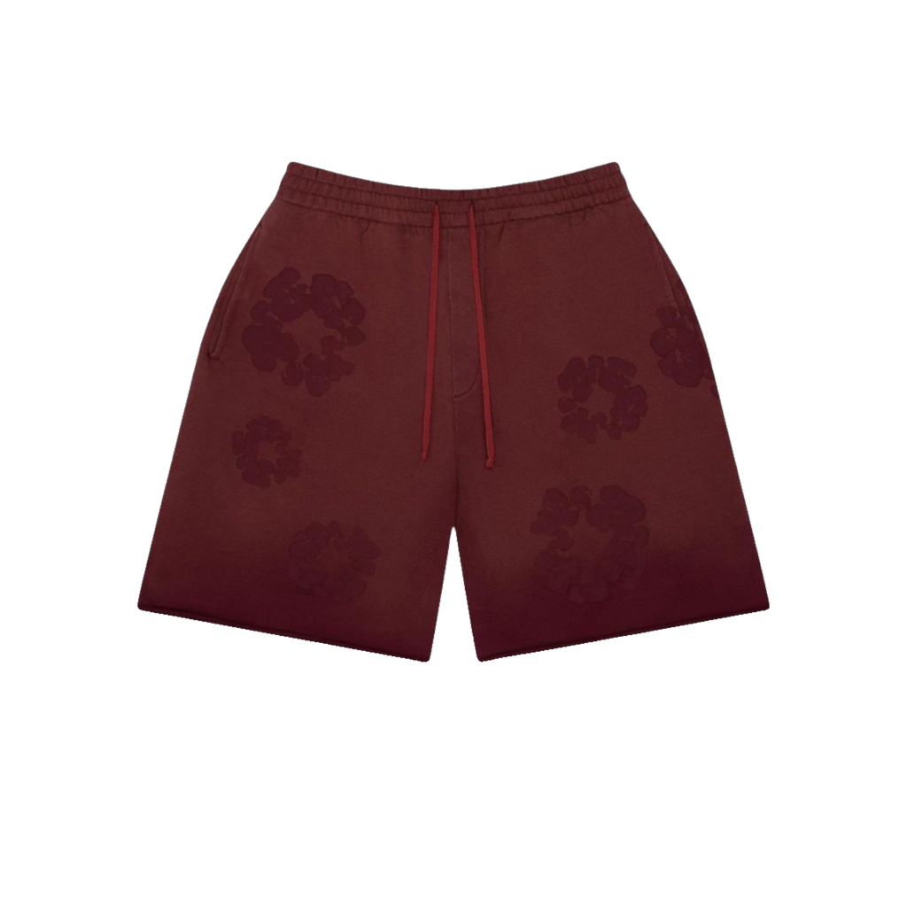 Denim Tears Faded Mono Cotton Wreath Sweatshort Beet Root