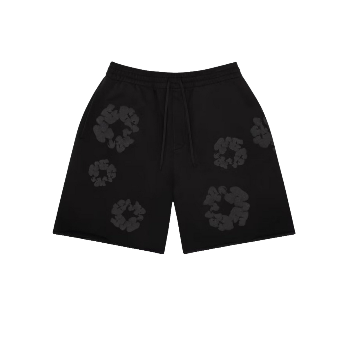 Denim Tears Mono Faded  Cotton Wreath Sweatshort Washed Black