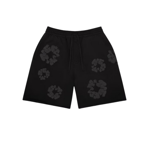 Denim Tears Mono Faded  Cotton Wreath Sweatshort Washed Black